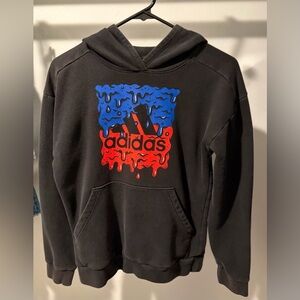 Adidas Black Hoodie with Vibrant Graphic